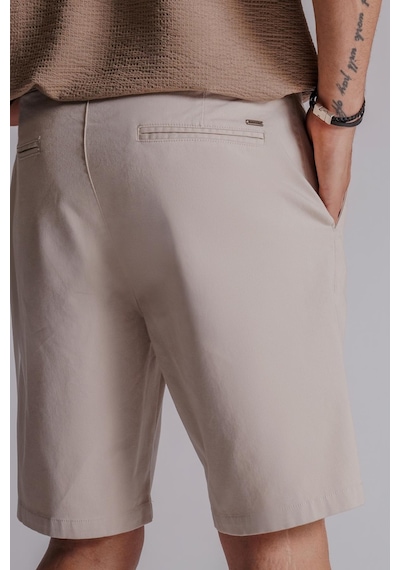 Braccas Erkek Yandan Cepli Klasik Bel Relaxed Fit Chino Şort Bej Bej