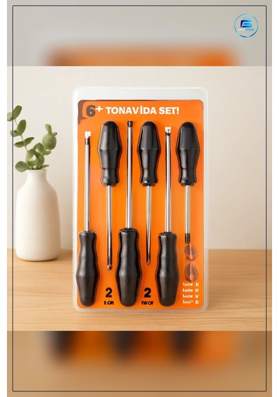 Tornavida Seti 6 Parça Yıldız Ve Düz Krom Vanadyum Çelik Ergonomi
