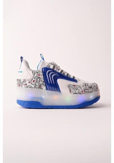Muggo Flow Çocuk Işıklı Patenli Tekerlekli Sneaker Spor Ayakkabı Mavi