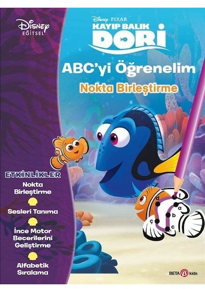 Disney Eğitsel Kayıp Balık Dori ABC'yi Öğrenelim Nokta Birleştirme 3+Yaş- Beta Kids