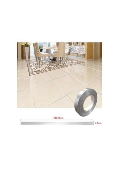 Periboia 0.5 Cm Kalınlık Gümüş Fayans Arası Şerit Bandı 50 Metre