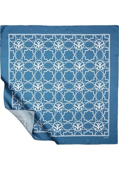 İpekevi Twill İpek Eşarp - Seljuk Monogram - Kot Mavi - Kot Mavi