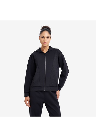Lescon Siyah Kadın Fermuarlı Kapüşonlu Sweatshirt 26n-2134