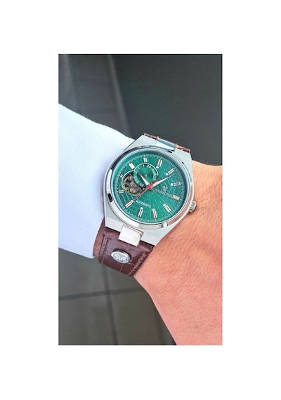 Rym-250424-dr Nh39a Mekanizmalı Otomatik Erkek Kol Saati - Safir Cam - Deri Kordon - 2 Yıl Garanti S Gümüş