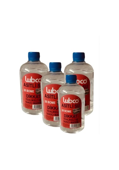 Asitli Su(akü Asiti)500ml (4 Adet ) (1lt-2lt-3lt-5lt-10lt Mevcut)