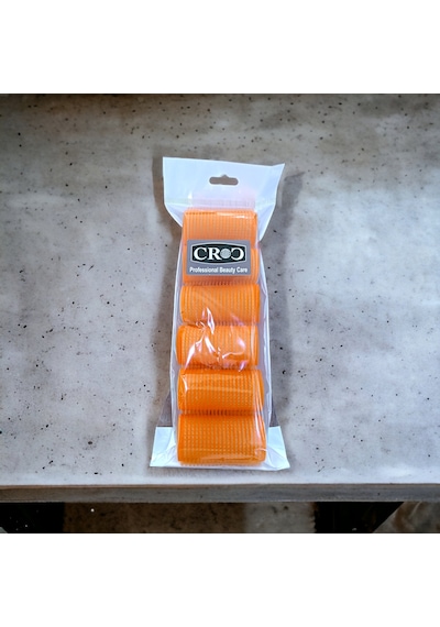 Croc 1224 Turuncu 6lı Mini Paket Bigudi Cırtlı Saç Bigudisi Çap 3cm Turuncu