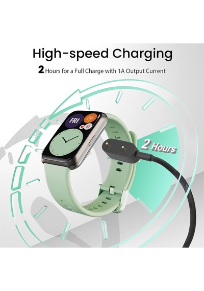Caseonn Huawei Watch Fit Manyetik Usb Hızlı Şarj Kablosu Beyaz