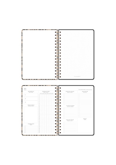 A5 Spiralli Süresiz Planlayıcı Ajanda Leopar - 15x21 Genel