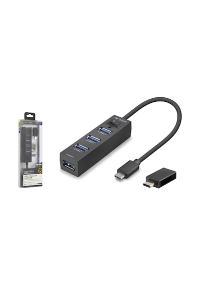 İetop Rj4503 Usb Type-c 3.2 Gen1 Combo Hub Ethernet Gigabit 4 Port Siyah