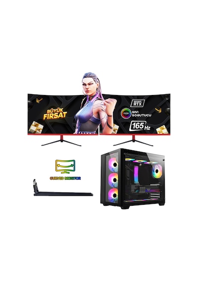 Ramtch FF Prime R550 Ekstra R5 5500 32 GB 1 TB SSD RTX4060 23.6" Dual Masaüstü Oyuncu Bilgisayarı