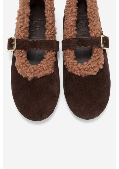 Luvishoes Luvi Shoes Guın Kahverengi Süet Hakiki Deri Peluş Detaylı Kemerli Kadın Babet Ayakkabı Kahverengi Luvishoes Luvi Shoes Guın Kahverengi Süet Hakiki Deri Peluş Detaylı Kemerli Kadın Babet Ayakkabı Kahverengi