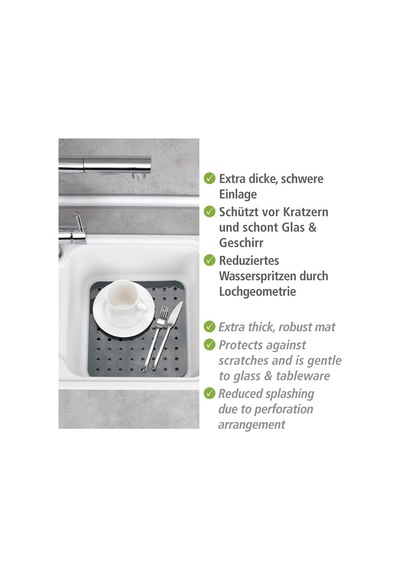 Lavabo Matı Kare Cam Gri Lavabo Matı, Ekstra Güçlü Gri Çok Renkli