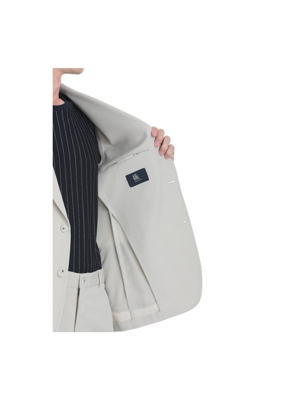 Hatemoğlu Keten Slim Fit Mono Yaka Casual Takım Elbise 36436 Keten D.