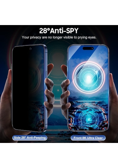 Apple Uyumlu iPhone 15 Pro Max Hayalet Cam Ekran Koruyucu Otomatik Hizalamalı