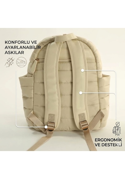 Anne Bebek Bakım Sırt Çantası Bej