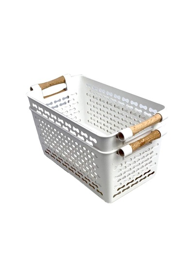 2 Adet Çok Amaçlı Plastik Tutacaklı Organizer Sepet Dolap Içi Çekmece Düzenleyici Beyaz Akrilik Beya Diğer