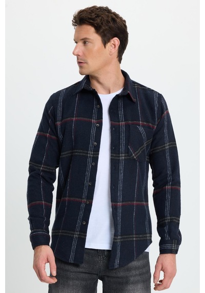 Tudors Erkek Slim Fit Dar Kesim Kareli Cepli Siyah Oduncu Gömlek-41791 Çok Renkli Tudors Erkek Slim Fit Dar Kesim Kareli Cepli Siyah Oduncu Gömlek-41791 Çok Renkli