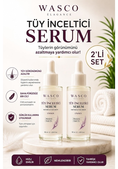 Tüy Serum 2'li Set 50 Ml + 50 Ml Epilasyon Sonrası Tüy Azaltıcı Serumu Unisex Tüm Cilt Tipleri