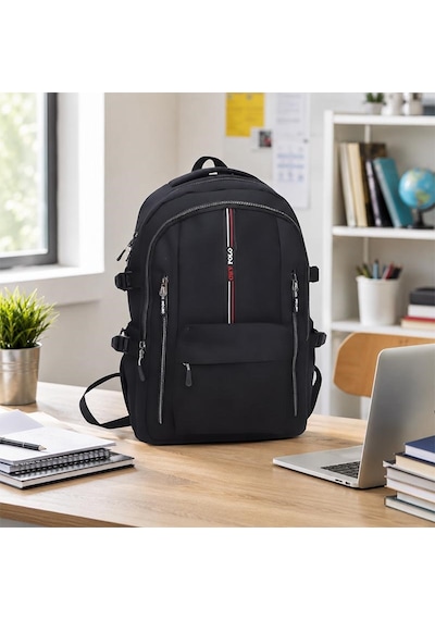 Unisex Çok Bölmeli Okul Sırt Çantası Ortaokul, Lise, Seyahat Ve Outdoor Siyah