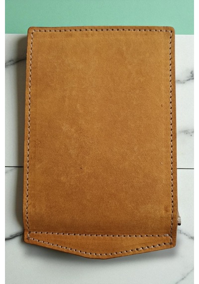 Clavel Klipsli Premium Hakiki Deri Kartlık Cüzdan Camel