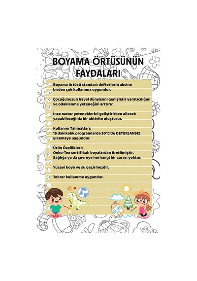 Bahar Yıkanabilir Boyama Örtüsü 100 180