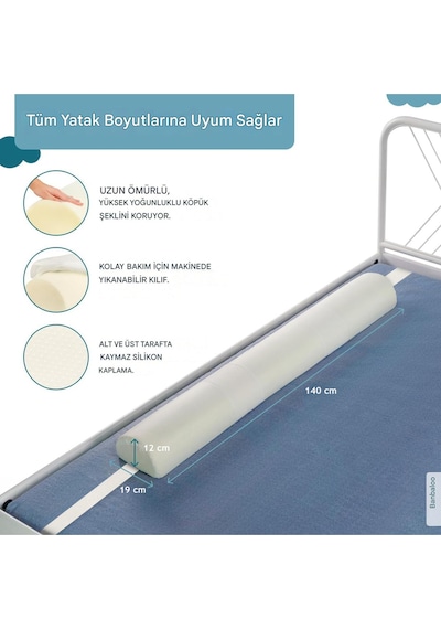 Joybed 140 Cm Sünger Yatak Bariyeri, Düşmeye Karşı Çocuk Yatak Bariyer