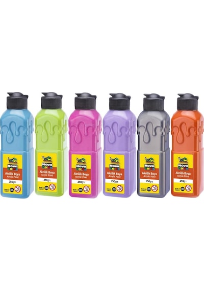 Akrilik Boya 250 Ml 6 Ara Renk 1 Paket Nova Color Akrilik Boyalar