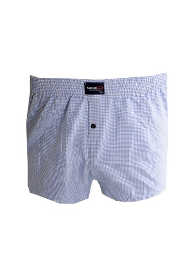 Mode Xl Büyük Beden Erkek Boxer Desenli Poplin 6348 Mavi 001