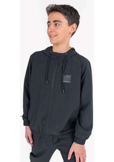 Lescon Siyah Çocuk Fermuarlı Kapüşonlu Sweatshirt 23n-3139 Siyah