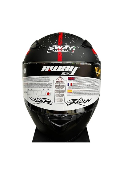 Sway SW816 Full Face Oblivon Motosiklet Kaskı Kırmızı Siyah