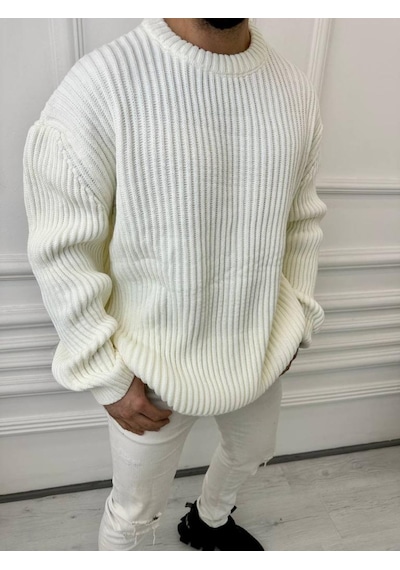 Elku Moda Elkumoda Oversize Kazak Bol Kesim Salaş Triko Kazak-KAZAK2873