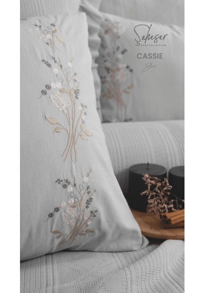 Şaheser Home Collection Yatak Örtüsü Çift Kişilik Cassie Gri Renkli