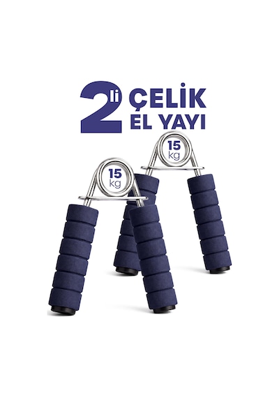 Telvesse 2 Adet Çelik El Yayı Sünger Kollu 15 Kg Bilek Ön Kol Parmak Güçlendirici Alet Fitness Egzersiz Siyah - Kırmızı