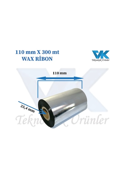 Ribon Wax 110 Mm X 300 M 1 Adet