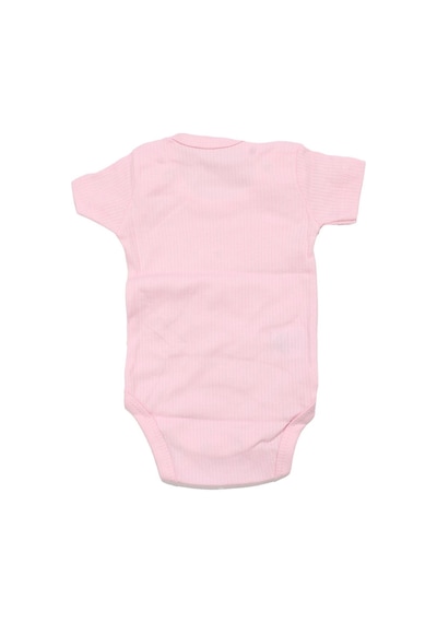 Bebegen Unisex Pembe Raporlu Kısa Kol Çıtçıtlı Body Zıbın Çok Renkli