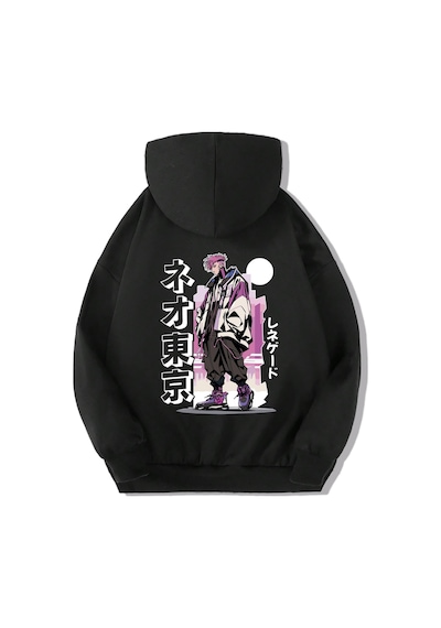Brz Kids Unisex Çocuk Tokyo City Vs Man Hoodie-siyah Siyah