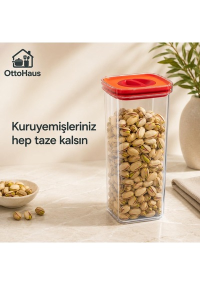 Tr 3'lü Tam Vakumlu Sızdırmaz Saklama Kabı Seti, 500ml-1100ml-1700ml, Şeffaf Gıda Ve Sıvı Saklama Kabı Genel