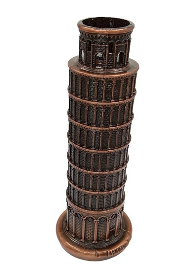 Vintage Metal İtalya Pisa Kulesi Antik Bakır 18 Cm