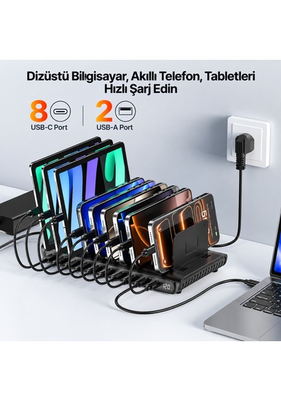Unitek Ucharge 120w 10 Bağlantı Noktalı Akıllı Şarj Rrpunı0008