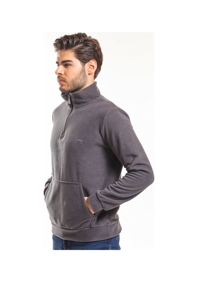 Slazenger Solid Erkek Sweatshirt K.gri Füme