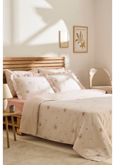 Kaşmir Home Levina %100 Pamuk Çift Kişilik Nevresim Takımı Rose