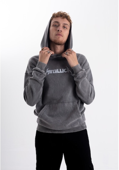 Unisex Metalica Baskı Kapşonlu Sweatshirt Çok Renkli