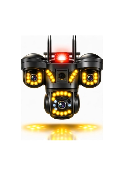 V380 Pro 3 Kamera 10x Zoom 4k Ptz Ip Sesli Sirenli Wifi Akıllı Güvenlik Kamera 3+3+3 Mp