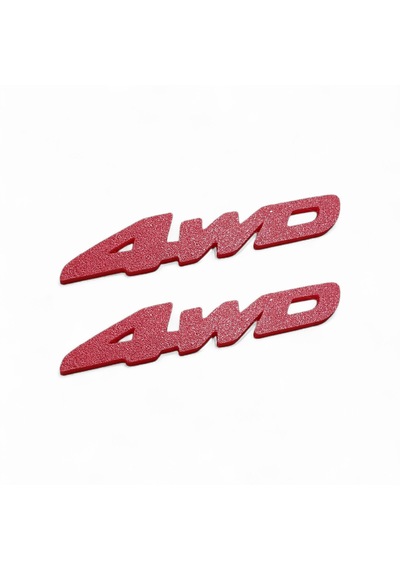 4wd Logo 2 Adet Kırmızı Simli Görünüm Arma Amblem Etiket Jeep Offroad 0