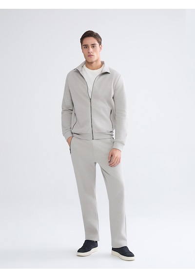 Lcwaıkıkı Classic Gri Dik Yaka Uzun Kollu Erkek Fermuarlı Sweatshirt