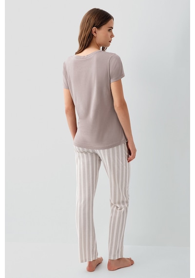 Pierre Cardin Kadın Kahverengi Pijama Takım Pc9176-s-v1 Kahverengi