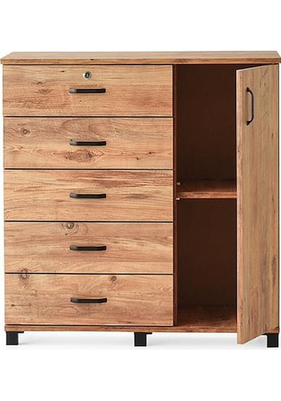 Buket Dolaplı 5 Çekmeceli Şifonyer 94x45x95 Demonte 001
