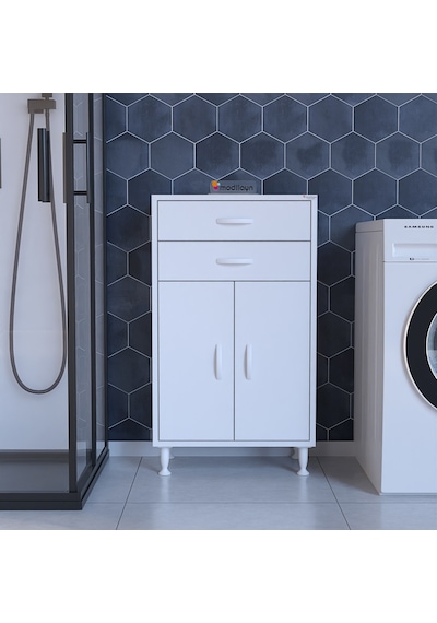 Modilayn Trendline 54 X 95,1 X 32,5 Cm 2 Kapaklı 2 Çekmeceli 2 Bölmeli Çok Amaçlı Dolap Çok Renkli