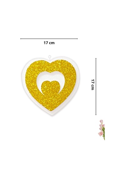 Kalp Sarkıt Strafor Süs, 17 Cm X 4 Adet - Altın