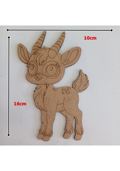 Boyanabilir Ahşap Geyik Figürü 16x10 Cm 10 Adet